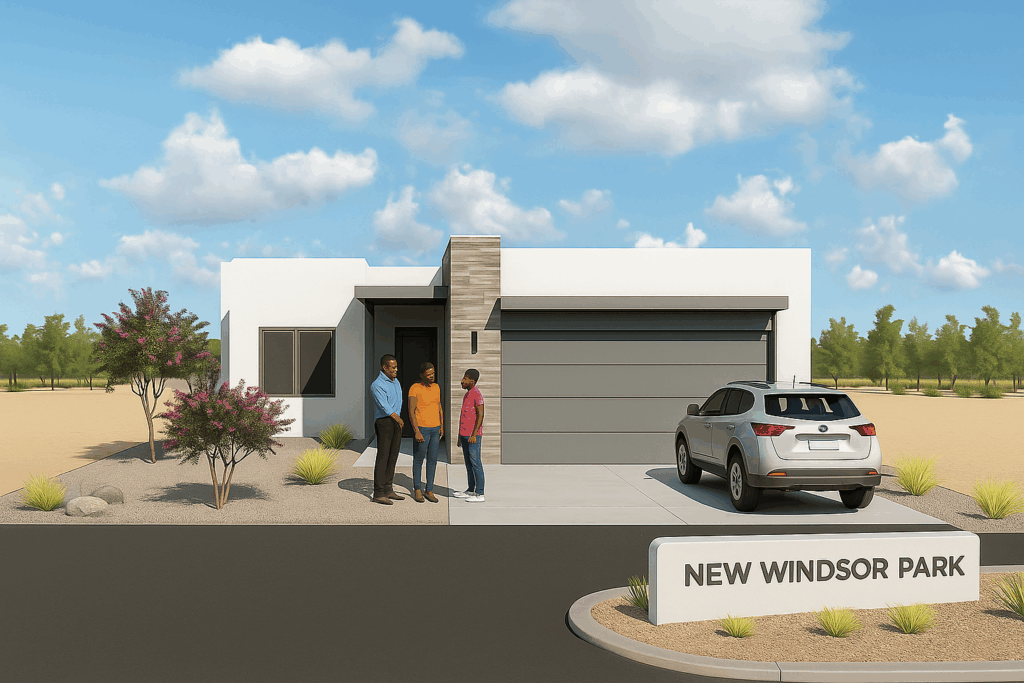 Architectural rendering of a New Windsor Park home